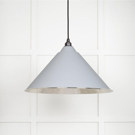 This is an image showing From The Anvil - Hammered Nickel Hockley Pendant in Birch available from trade door handles, quick delivery and discounted prices