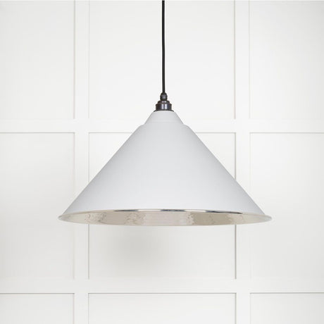 This is an image showing From The Anvil - Hammered Nickel Hockley Pendant in Flock available from trade door handles, quick delivery and discounted prices