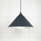 This is an image showing From The Anvil - Hammered Nickel Hockley Pendant in Soot available from trade door handles, quick delivery and discounted prices