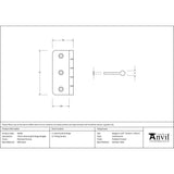 High quality image of From The Anvil - Polished Chrome 3" Dummy Butt Hinge (Single) | Sku. 45439 | Trade Door Handles, Kendal.