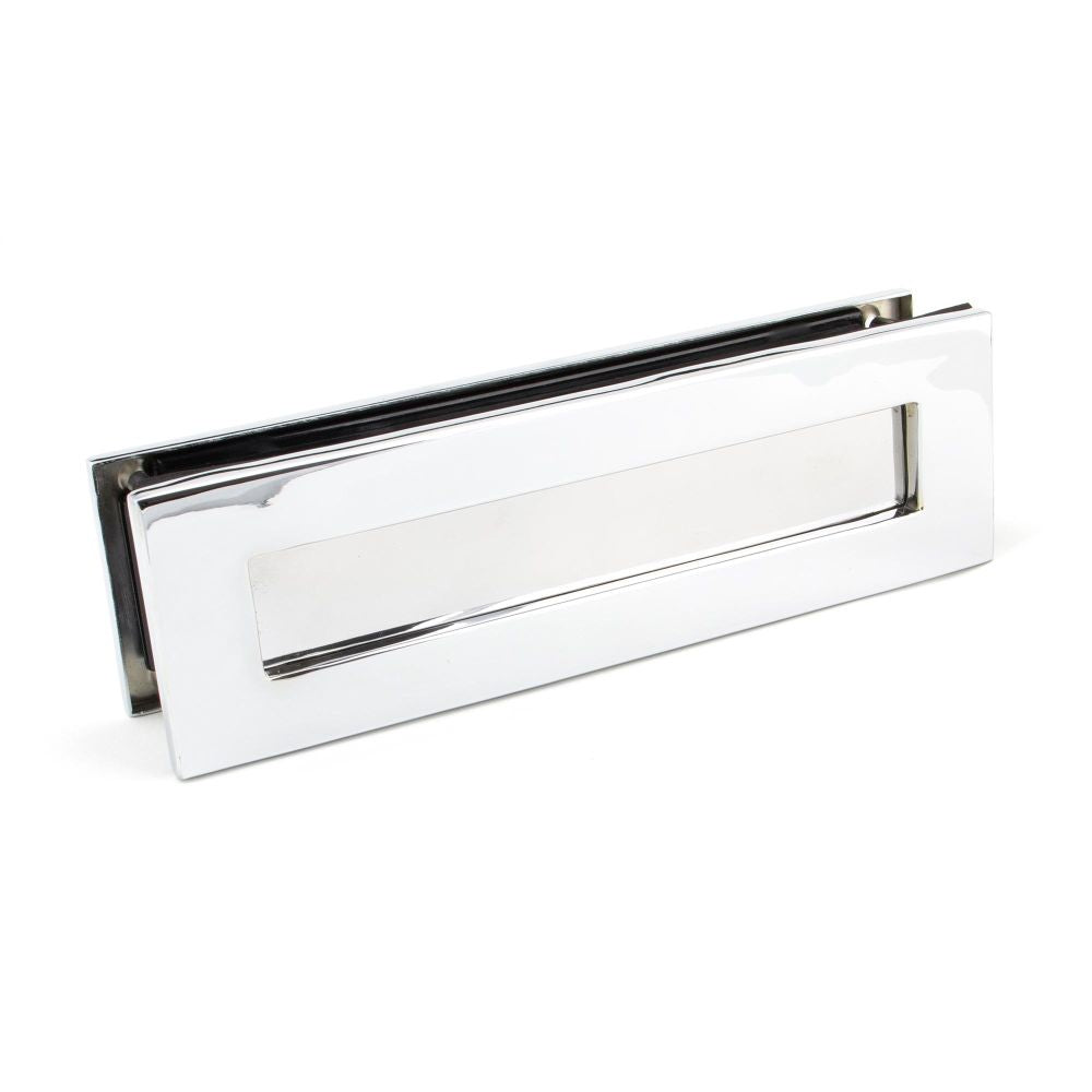 This is an image showing From The Anvil - Polished Chrome Traditional Letterbox available from trade door handles, quick delivery and discounted prices