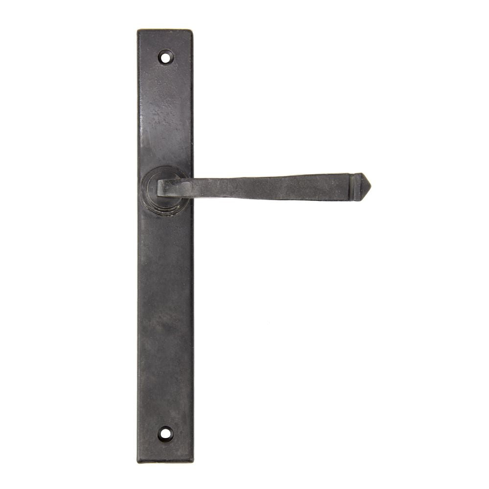 This is an image showing From The Anvil - External Beeswax Avon Slimline Lever Latch Set available from trade door handles, quick delivery and discounted prices