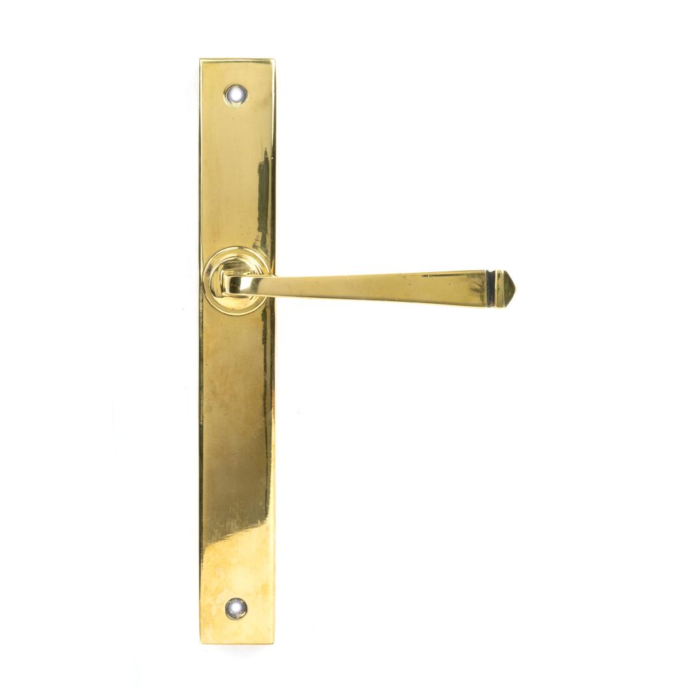 This is an image showing From The Anvil - Aged Brass Avon Slimline Lever Latch Set available from trade door handles, quick delivery and discounted prices