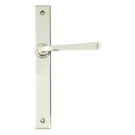 This is an image showing From The Anvil - Polished Nickel Avon Slimline Lever Latch Set available from trade door handles, quick delivery and discounted prices