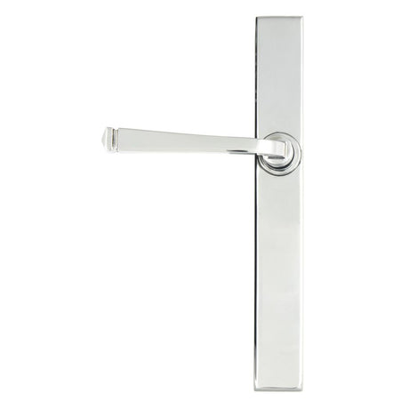 This is an image showing From The Anvil - Polished Chrome Avon Slimline Lever Latch Set available from trade door handles, quick delivery and discounted prices