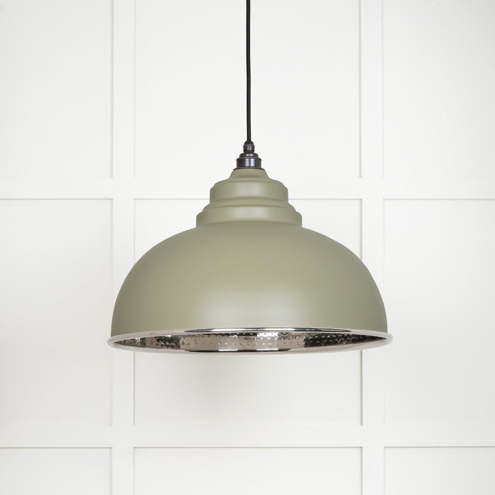 This is an image showing From The Anvil - Hammered Nickel Harborne Pendant in Tump available from trade door handles, quick delivery and discounted prices