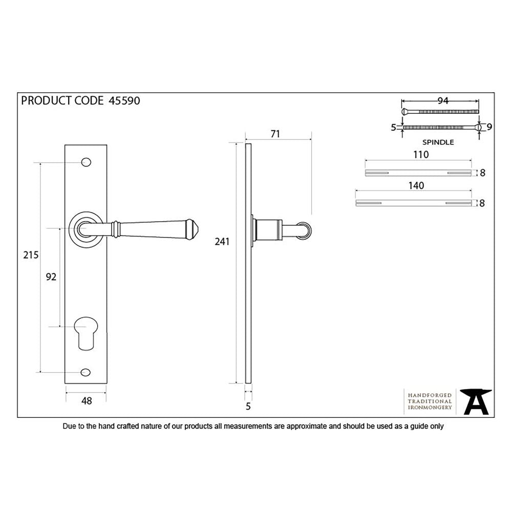 This is an image showing From The Anvil - External Beeswax Regency Lever Espag. Lock Set available from trade door handles, quick delivery and discounted prices