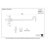 This is an image showing From The Anvil - External Beeswax 12" Forged Cabin Hook available from trade door handles, quick delivery and discounted prices