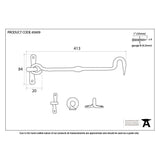 This is an image showing From The Anvil - External Beeswax 16" Forged Cabin Hook available from trade door handles, quick delivery and discounted prices