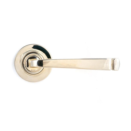 This is an image showing From The Anvil - Polished Nickel Avon Round Lever on Rose Set (Plain) available from trade door handles, quick delivery and discounted prices