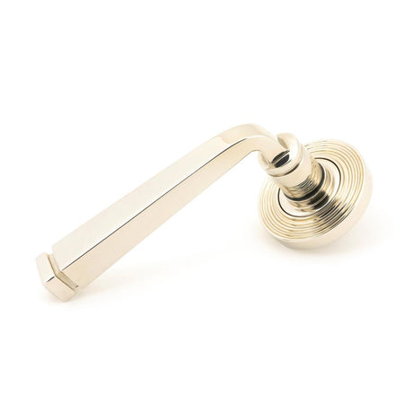 This is an image showing From The Anvil - Polished Nickel Avon Round Lever on Rose Set (Beehive) available from trade door handles, quick delivery and discounted prices