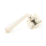 This is an image showing From The Anvil - Polished Nickel Avon Round Lever on Rose Set (Square) available from trade door handles, quick delivery and discounted prices