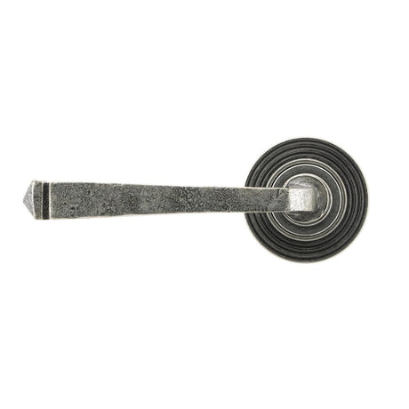 This is an image showing From The Anvil - Pewter Avon Round Lever on Rose Set (Beehive) available from trade door handles, quick delivery and discounted prices