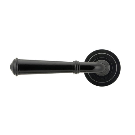 This is an image showing From The Anvil - Black Regency Lever on Rose Set (Art Deco) available from trade door handles, quick delivery and discounted prices