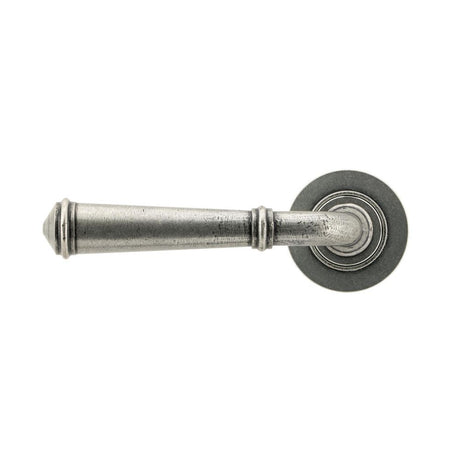 This is an image showing From The Anvil - Pewter Regency Lever on Rose Set (Plain) available from trade door handles, quick delivery and discounted prices