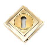 This is an image showing From The Anvil - Aged Brass Round Escutcheon (Square) available from trade door handles, quick delivery and discounted prices