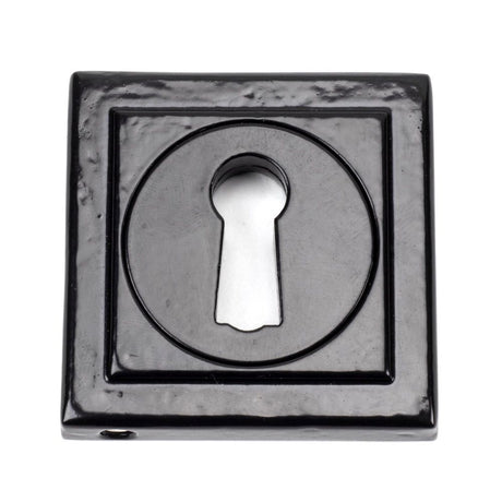 This is an image showing From The Anvil - Black Round Escutcheon (Square) available from trade door handles, quick delivery and discounted prices