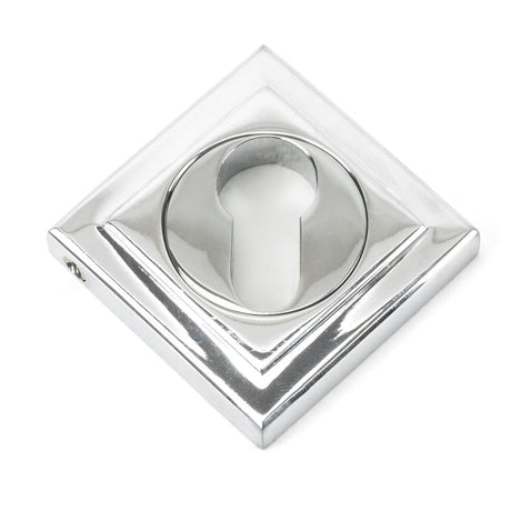 This is an image showing From The Anvil - Polished Chrome Round Euro Escutcheon (Square) available from trade door handles, quick delivery and discounted prices