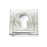 This is an image showing From The Anvil - Polished Chrome Round Euro Escutcheon (Square) available from trade door handles, quick delivery and discounted prices