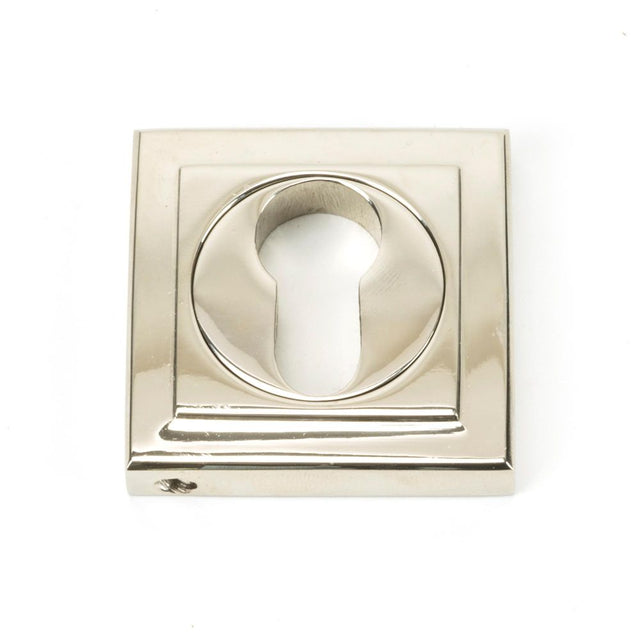 This is an image showing From The Anvil - Polished Nickel Round Euro Escutcheon (Square) available from trade door handles, quick delivery and discounted prices