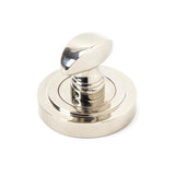 This is an image showing From The Anvil - Polished Nickel Round Thumbturn Set (Art Deco) available from trade door handles, quick delivery and discounted prices