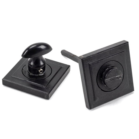 This is an image showing From The Anvil - External Beeswax Round Thumbturn Set (Square) available from trade door handles, quick delivery and discounted prices