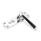 This is an image showing From The Anvil - Polished Chrome Straight Lever Euro Lock Set available from trade door handles, quick delivery and discounted prices