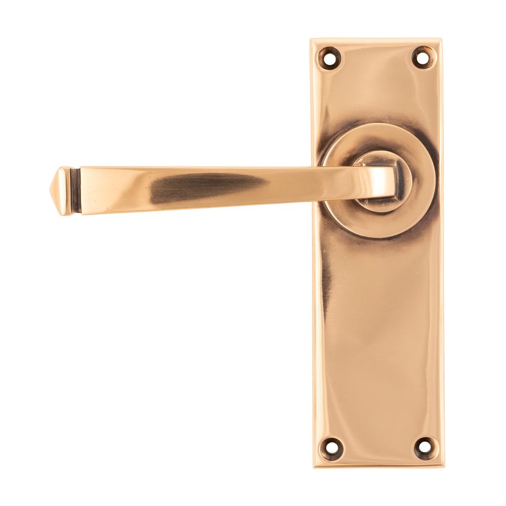 This is an image showing From The Anvil - Polished Bronze Avon Lever Latch Set available from trade door handles, quick delivery and discounted prices