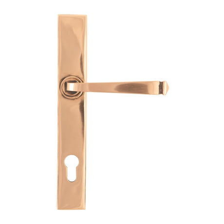 This is an image showing From The Anvil - Polished Bronze Avon Slimline Espag. Lock Set available from trade door handles, quick delivery and discounted prices