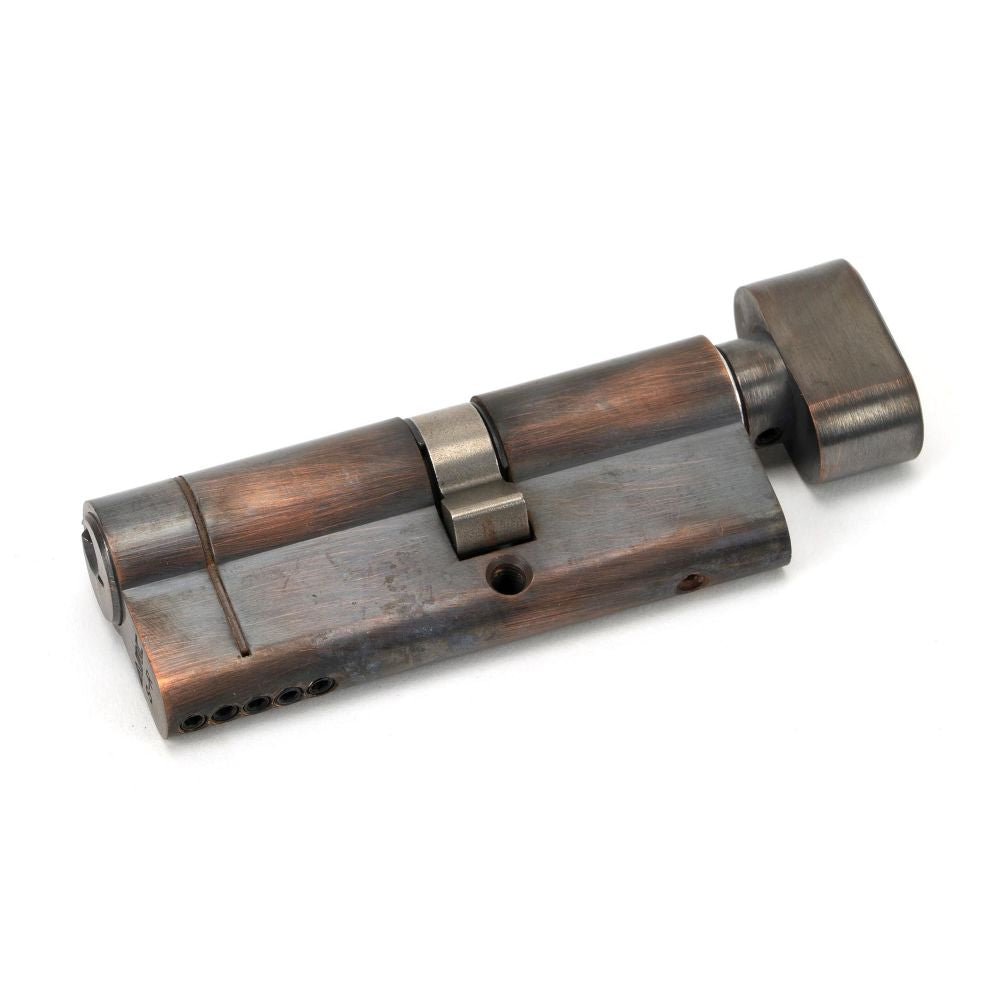 This is an image showing From The Anvil - Aged Bronze 35T/45 5pin Euro Cylinder/Thumbturn available from trade door handles, quick delivery and discounted prices