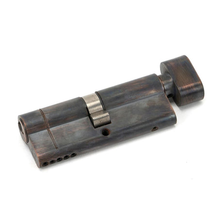 This is an image showing From The Anvil - Aged Bronze 40/40 5pin Euro Cylinder/Thumbturn KA available from trade door handles, quick delivery and discounted prices