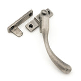 This is an image showing From The Anvil - Antique Pewter Night-Vent Locking Peardrop Fastener - RH available from trade door handles, quick delivery and discounted prices
