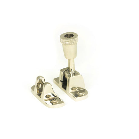 This is an image showing From The Anvil - Polished Nickel Brompton Brighton Fastener (Radiused) available from trade door handles, quick delivery and discounted prices