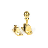 This is an image showing From The Anvil - Polished Brass Prestbury Brighton Fastener (Radiused) available from trade door handles, quick delivery and discounted prices