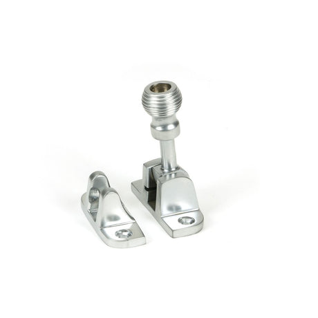 This is an image showing From The Anvil - Satin Chrome Beehive Brighton Fastener (Radiused) available from trade door handles, quick delivery and discounted prices