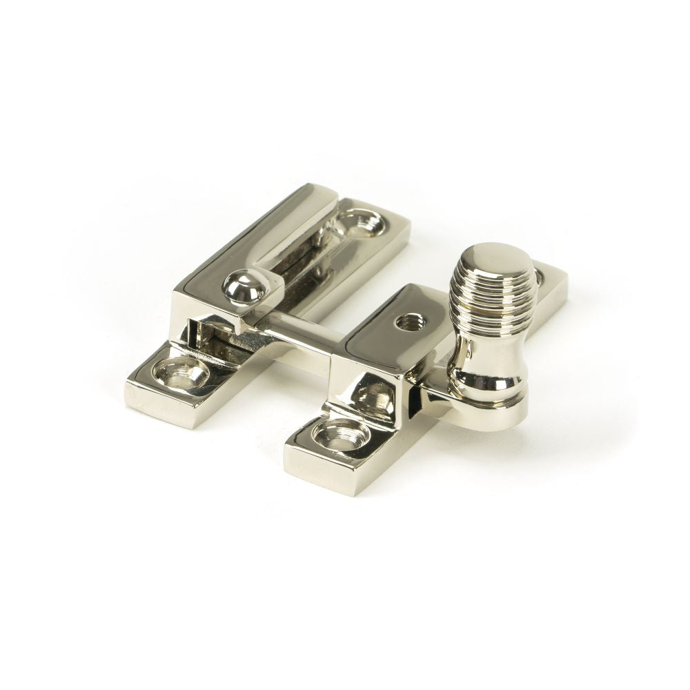 This is an image showing From The Anvil - Polished Nickel Beehive Quadrant Fastener - Narrow available from trade door handles, quick delivery and discounted prices