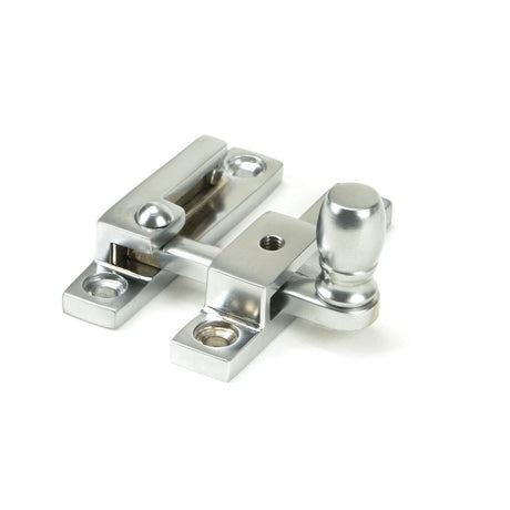 This is an image showing From The Anvil - Satin Chrome Mushroom Quadrant Fastener - Narrow available from trade door handles, quick delivery and discounted prices