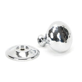 This is an image showing From The Anvil - Polished Chrome Hammered Mushroom Cabinet Knob 38mm available from trade door handles, quick delivery and discounted prices