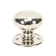 This is an image showing From The Anvil - Polished Nickel Hammered Mushroom Mortice/Rim Knob Set available from trade door handles, quick delivery and discounted prices