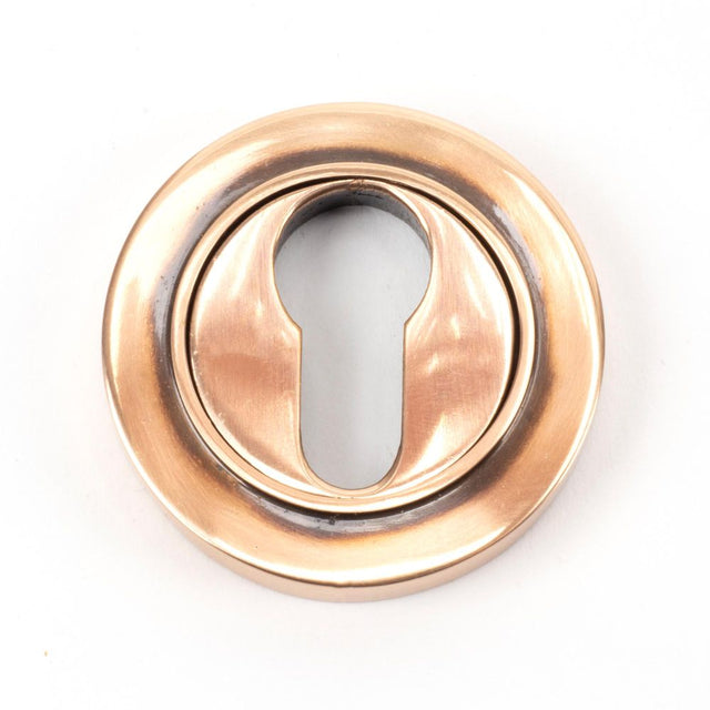 This is an image showing From The Anvil - Polished Bronze Round Euro Escutcheon (Plain) available from trade door handles, quick delivery and discounted prices