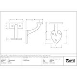 This is an image showing From The Anvil - Pewter 2" Handrail Bracket available from trade door handles, quick delivery and discounted prices