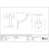 This is an image showing From The Anvil - Pewter 2.5" Handrail Bracket available from trade door handles, quick delivery and discounted prices