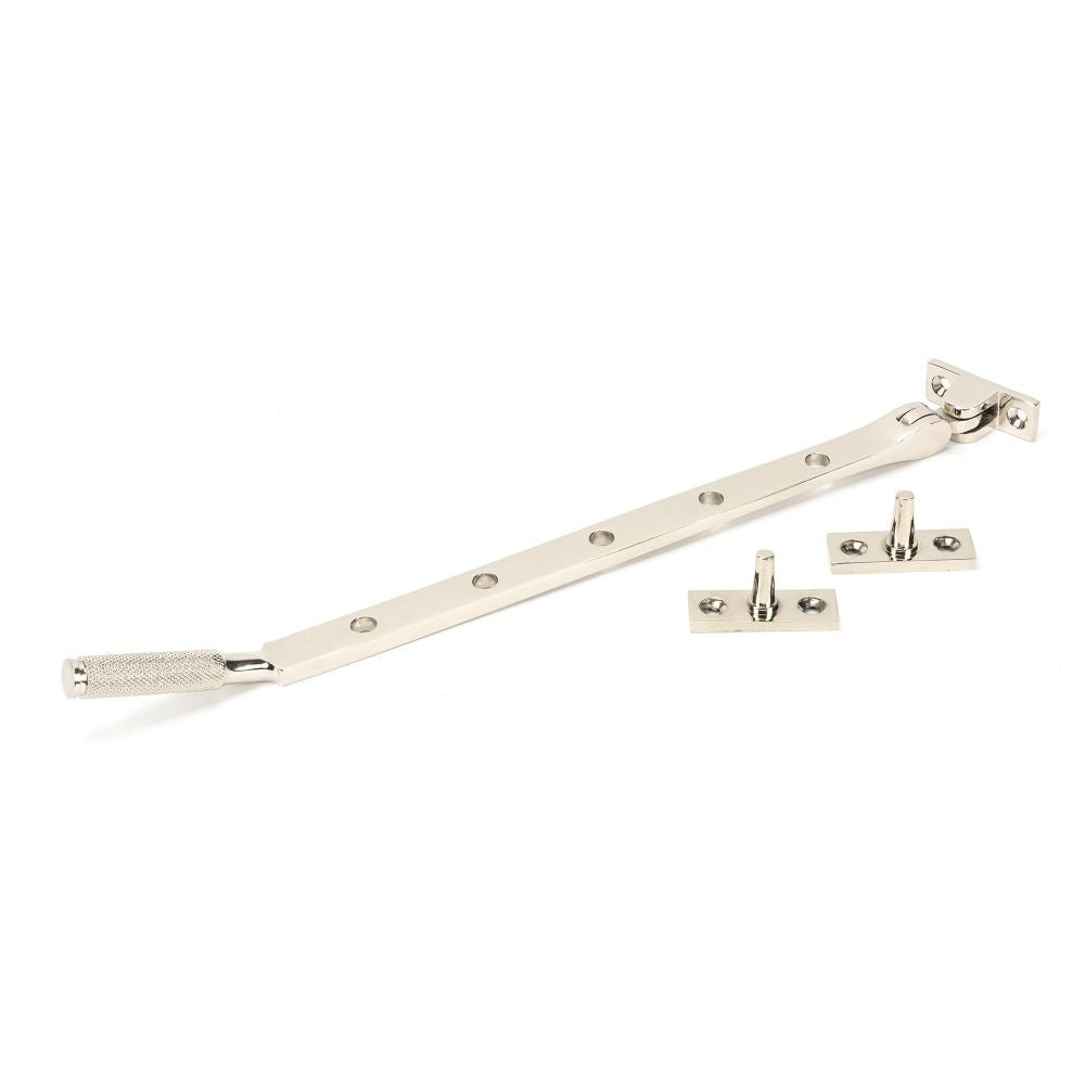 This is an image showing From The Anvil - Polished Nickel 12" Brompton Stay available from trade door handles, quick delivery and discounted prices