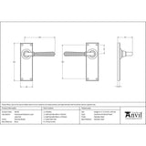 This is an image showing From The Anvil - Polished Nickel Hammered Newbury Lever Latch Set available from trade door handles, quick delivery and discounted prices