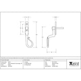 This is an image showing From The Anvil - Pewter 16mm Shepherd's Crook Espag - RH available from trade door handles, quick delivery and discounted prices