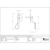 This is an image showing From The Anvil - Black 16mm Shepherd's Crook Espag - LH available from trade door handles, quick delivery and discounted prices