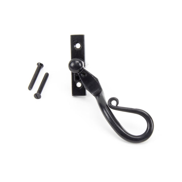 This is an image showing From The Anvil - Black 16mm Shepherd's Crook Espag - RH available from trade door handles, quick delivery and discounted prices