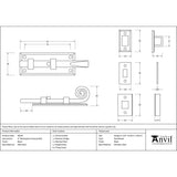 This is an image showing From The Anvil - Black 4" Monkeytail Universal Bolt available from trade door handles, quick delivery and discounted prices