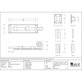 This is an image showing From The Anvil - Black 6" Monkeytail Universal Bolt available from trade door handles, quick delivery and discounted prices