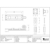 This is an image showing From The Anvil - External Beeswax 6" Monkeytail Universal Bolt available from trade door handles, quick delivery and discounted prices